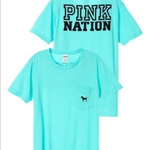 PINK Light Blue Tee Shirt Size S